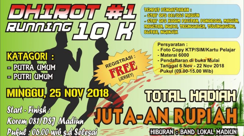 Korem 081 DSJ Siap Gelar Lomba Lari 10 K TrisulaNews