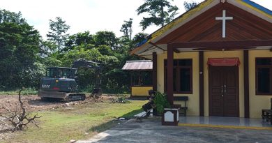 Dukung Pelayanan Umat, Satgas TMMD Ke-129 Kodim 1807/Sorong Selatan Siapkan Lahan Rumah Pastori di Kampung Sesor