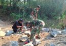 Sosrok Buatan Pak Gunung Berfungsi Efektif Merapikan Pasangan Batu Talud Jembatan  Bibis