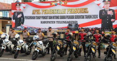 Tiga Pilar Tulungagung Gelar Apel Pergeseran Personel untuk Pengamanan Pilkada Serentak 2024