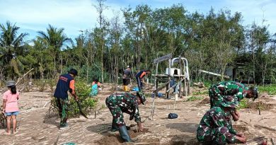 Peduli Lingkungan, Kodim 0801/Pacitan Lakukan Aksi Tanam Bibit Mangrove