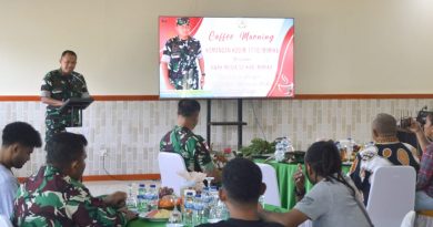 Kodim 1710/Mimika Gelar Coffe Morning bersama Awak Media Se-Kabupaten Mimika