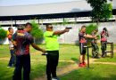 Perwira Yonranratfib 2 Mar Bersama Sintel Koarmada II Latihan Menembak Pistol