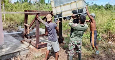 Satgas TMMD Ke-124 Laksanakan Tahap Pemasangan Tandon Air Program Sumur Bor