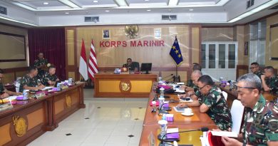 Pangkormar Terima Paparan Rencana Garis Besar Latihan Pratugas  Satgasmar Puter XXX  2026