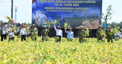 Panglima TNI Bersama Menteri Pertanian Panen Raya Kedelai Ketahanan Pangan TNI AL