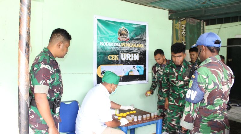 Kodim 1714/Puncak Jaya Gelar P4GN dan Tes Urin Personel Semester I TA 2026