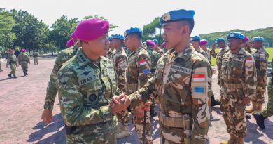 Danmenkav 2 Mar Sambut Kepulangan Satgas TNI Konga Unifil.