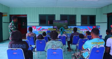 Kodim 1714/Puncak Jaya Gelar Nobar Piala Dunia 2026 Bersama Masyarakat