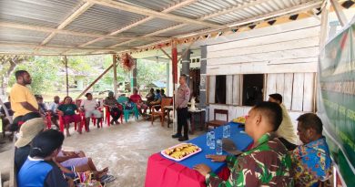 TMMD Ke-129 Gelar Penyuluhan Wasbang dan Hukum, Tanamkan Kesadaran Berbangsa serta Taat Aturan di Kampung Sesor