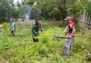 Gotong Royong di Batom sambut HUT Ke-81 TNI