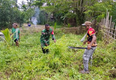 Gotong Royong di Batom sambut HUT Ke-81 TNI Gotong Royong di Batom sambut HUT Ke-81 TNI