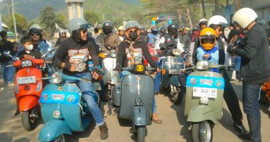 Kasdim 0806 dan Wabup Trenggalek Ramaikan Riding Vespa Bumi Yaksa