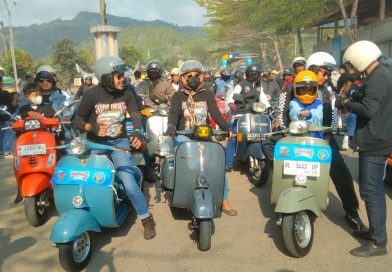 Kasdim 0806 dan Wabup Trenggalek Ramaikan Riding Vespa Bumi Yaksa