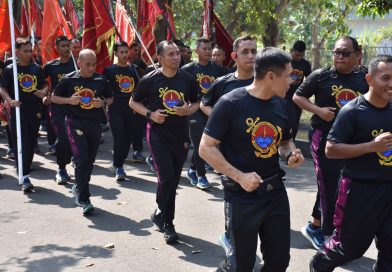 Komandan dan Prajurit Yonranratfib 2 Mar Ikuti Olahraga Bersama Danpasmar 2 serta Pemberian Reward Prajurit Berprestasi