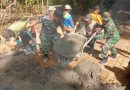 Karya Bakti TNI, Kodim 0806/Trenggalek Bangun Jalan Beton di Desa Tegaren